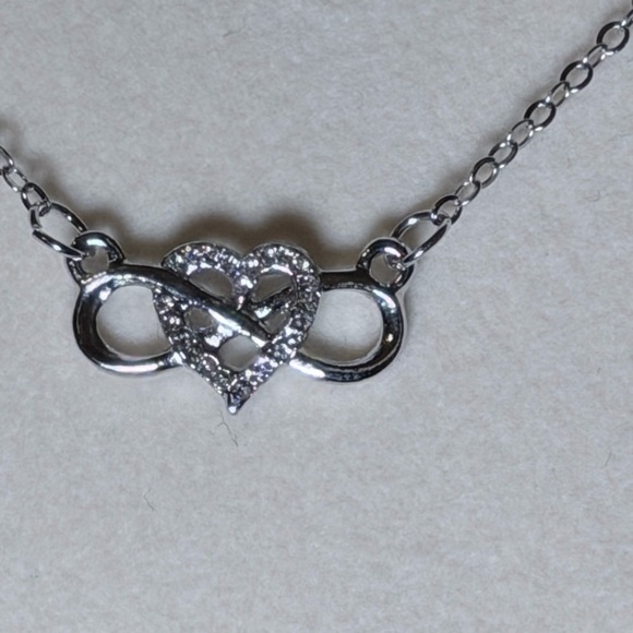 Silver Heart Infinity Necklace - Picture 2 of 6